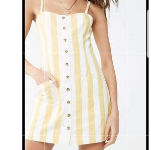 Yellow striped mini dress